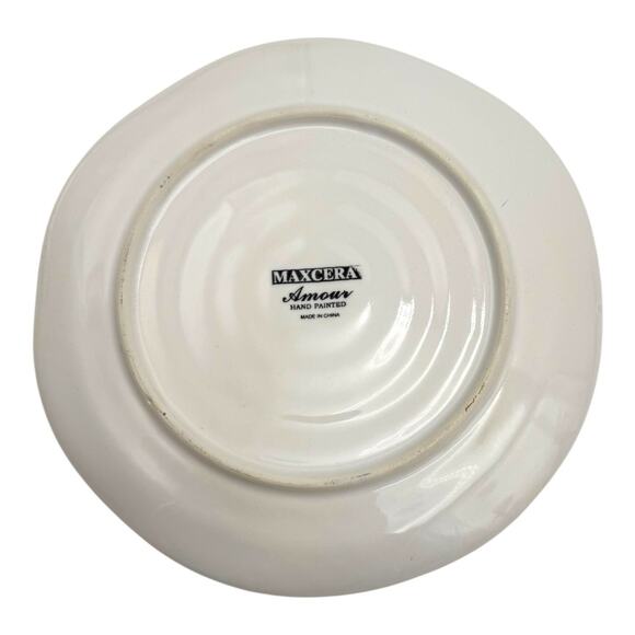 Maxcera Amour Salad Plate -9” Peonies Roses Pink Love Hearts EUC Price per Plate - Picture 3 of 5